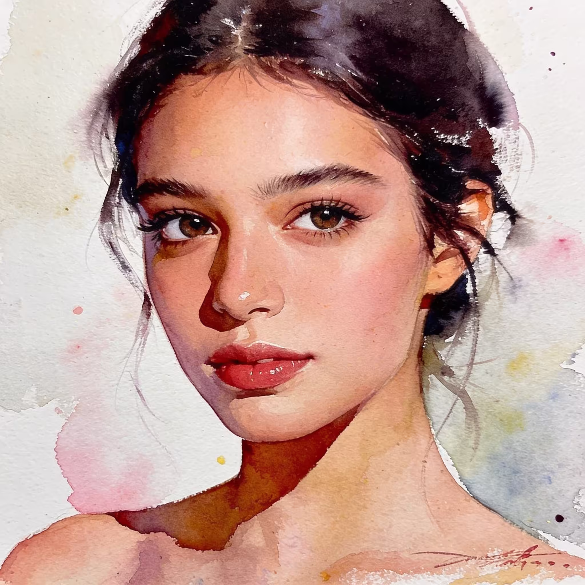 Close-up portrait of a beautiful young woman, f...